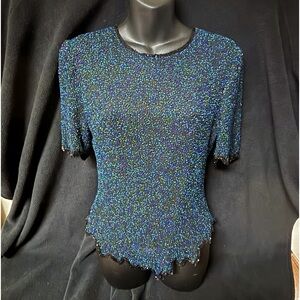 Vintage Laurence Kazar Beaded Top